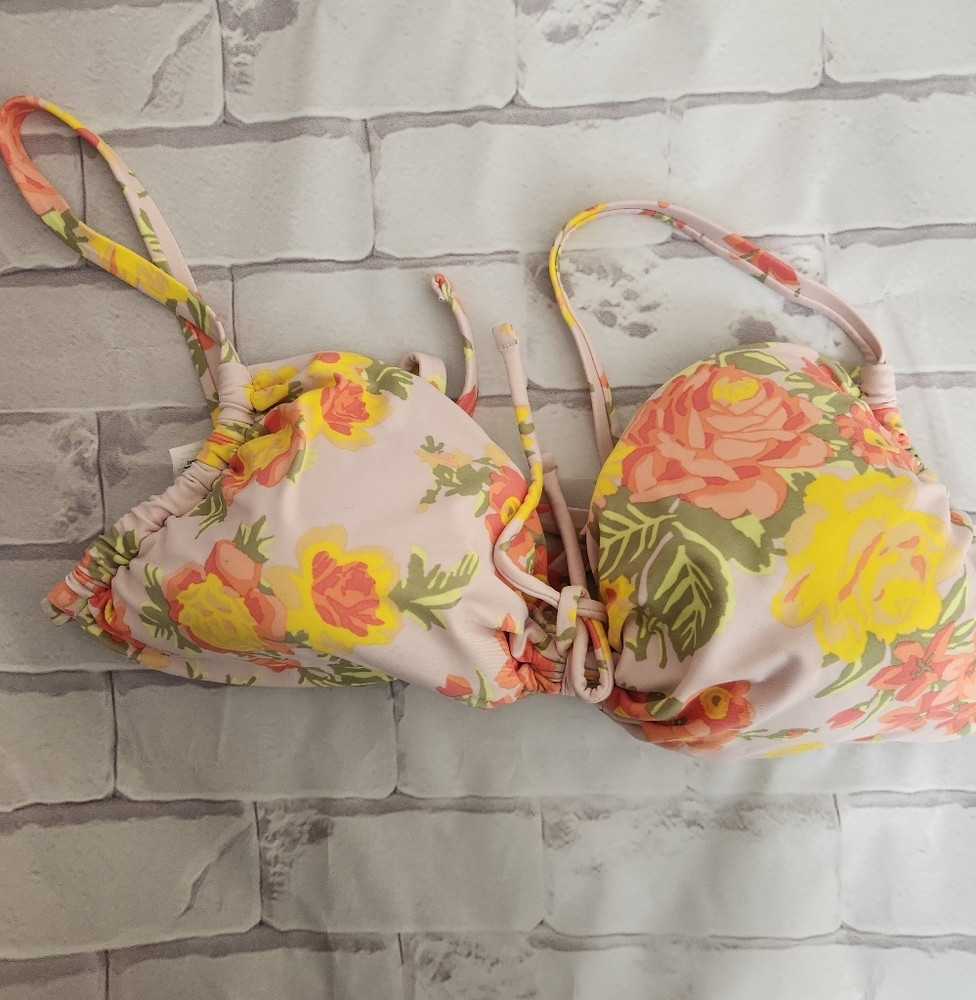 NWOT- aerie bandeau floral swim top - Picture 1 of 4